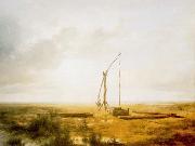 Karoly Marko the Elder View of the Great Hungarian Plain with Draw Well oil on canvas